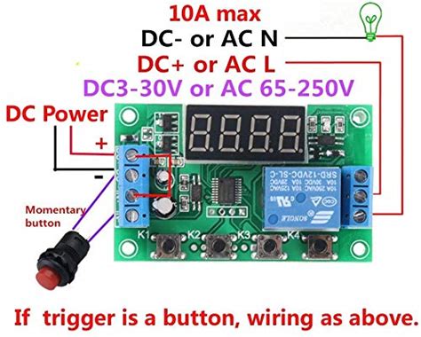 DC 12V 5A YYC-2S Adjustable 4 Digit LED Delay Relay Module Timer Contr