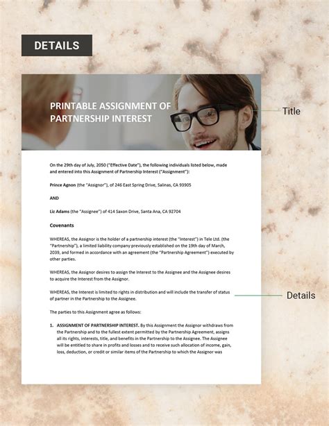 General Partnership Assignment Template 的图像结果
