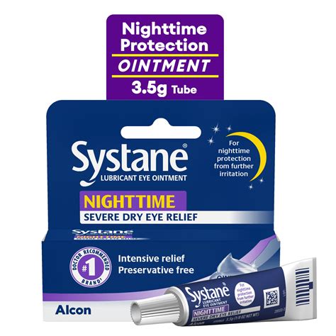 Systane Nighttime Lubricant Eye Ointment for Dry Eye Relief, 3.5g Tube for Adults HSA/FSA ...