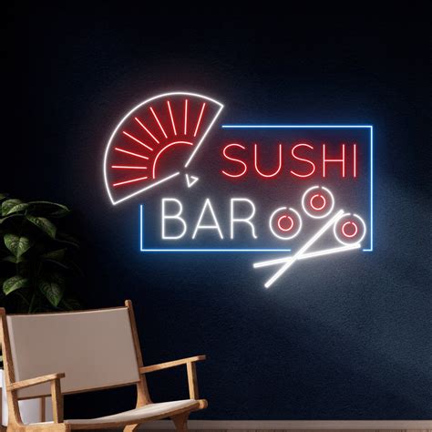 Custom Sushi Bar Neon Sign, Japanese Food LED Sign, Sushi Neon Light ...