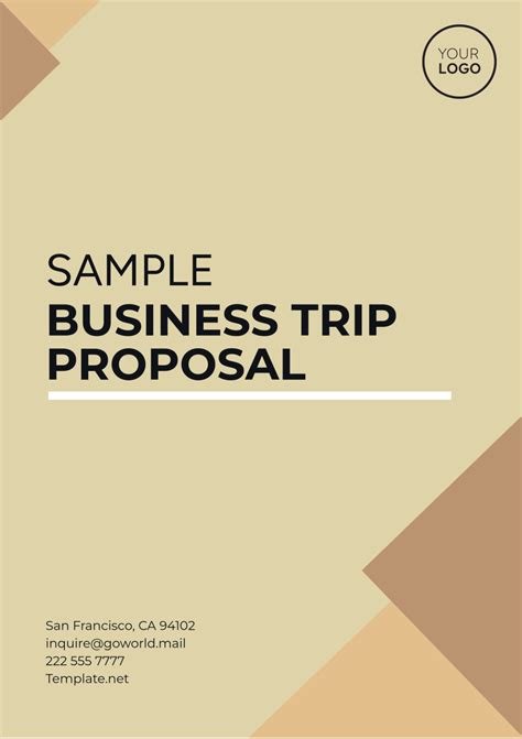 Free Sample Business Trip Proposal Template to Edit Online