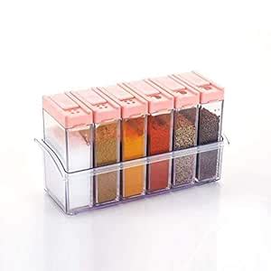 Buy kitchen City Set of 6 Spice Shaker Jars Seasoning Box,Condiment Jar ...