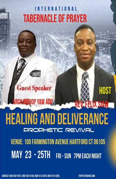 HEALING, DELIVERANCE & PROPHETIC REVIVAL 2025, 100 Farmington Avenue ...