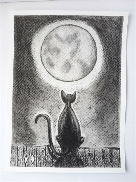 Scary Black Cat Drawing