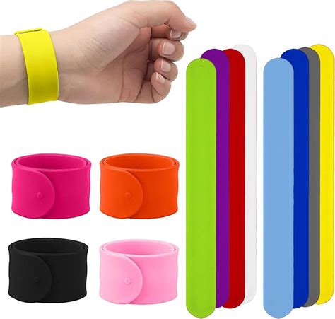 Lam-lord 12 Pcs Silicone Rainbow Slap Bracelets Party Wrist Strap, 12 ...
