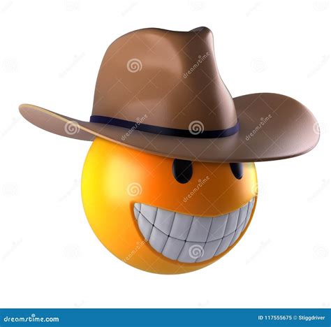 Cute Smile Emoji Sphere With Cowboy Hat Royalty-Free Stock Photo ...