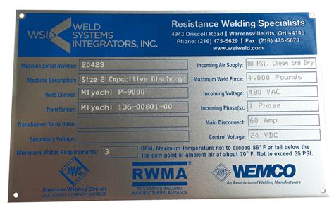 Custom Serial Number Plates