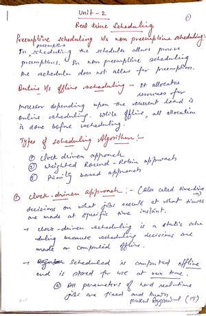 RTS UNIT 2 - Real time system unit 2 notes. - CLOCK-DRIVEN APPROACH In ...