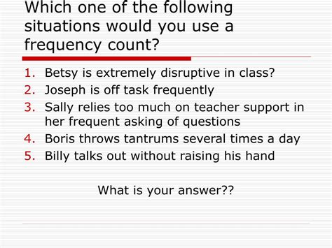 Image result for Example of Frequency Count Observation