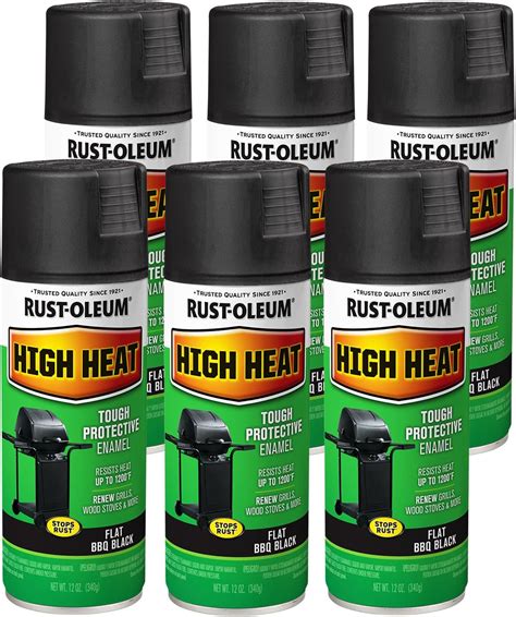 Rust-Oleum Paint 241169 High Heat Ultra Enamel Spray, Black, 12-Ounce ...