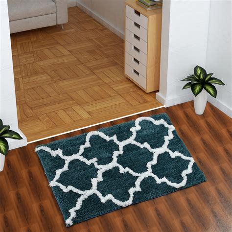 Glorious Moroccan Super Soft Anti Slip Bathmat, Teal – aerohaven.in