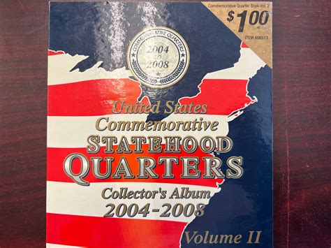 Lot - Complete Book of United States Commemorative Statehood Quarters Collectors Album 2004-2008 ...