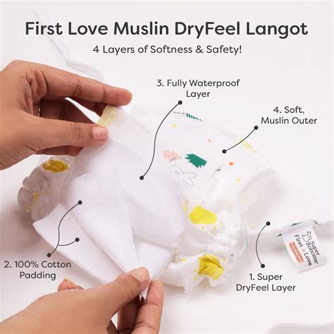 Premium Muslin cloth Dry feel Langot (3 Prints) for newborn