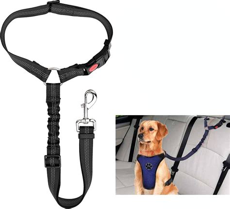 Dog Seat Belts For Cars - Dog Car Harness Adjustable - Headrest Dog Car ...