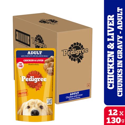 Buy Pedigree Chicken and Liver Chunks in Gravy Adult Dog Wet Food (130g ...