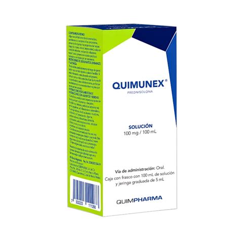 Quimunex Prednisona Solución 100 mg/ 100 mL Quimpharma – Farmacia Sanorim