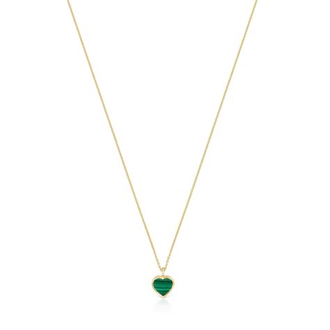 Short 14kt gold Necklace with malachite XXS | TOUS