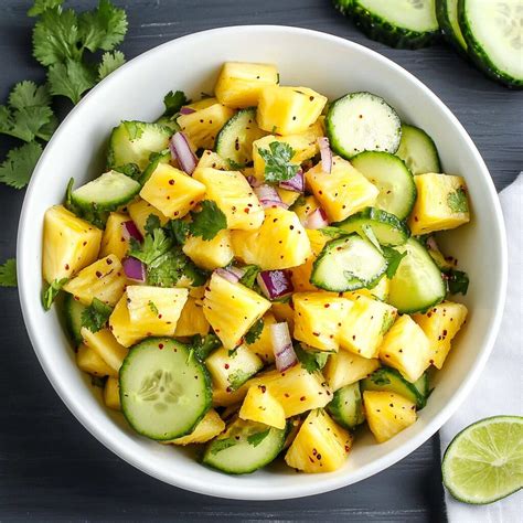 Pineapple Cucumber Salad - Justine Recipes