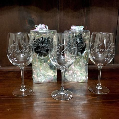 Hand engraved wine glasses
