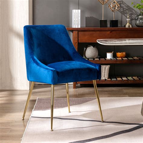 WestinTrends Carlo Upholstered Velvet Accent Chair with Gold Metal Legs ...