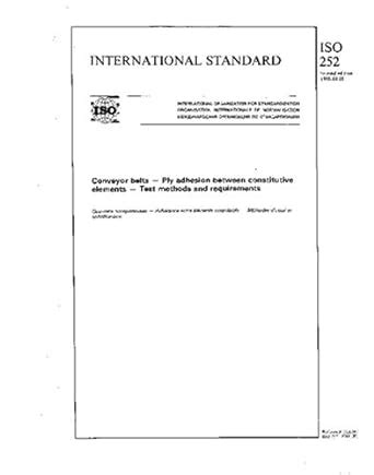 ISO 252:1988, Conveyor belts - Ply adhesion between constitutive ...