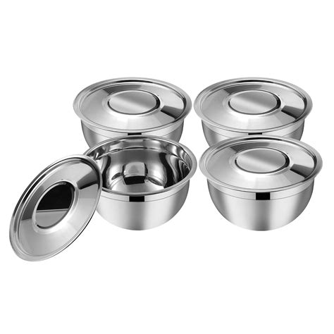 Stainless Steel Serving Bowl with Lid | Mirror Finish Set – Kraft Houseware