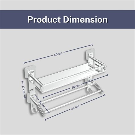 Buy Self Adhesive Bathroom Shelf | 2-Layer Chrome SS – Gloxy