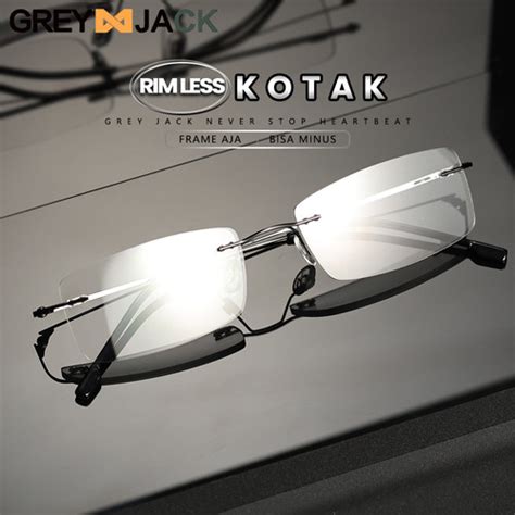 Jual Grey Jack Kacamata Frame Model Rimless Fashion Pria Wanita Bisnis ...