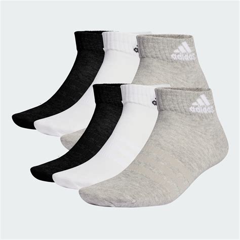 adidas Thin and Light Sportswear Ankle Socks 6 Pairs - Grey | adidas India
