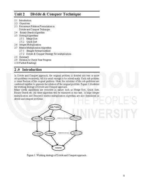 Unit 2: Divide and Conquer Techniques - Algorithms and Applications ...