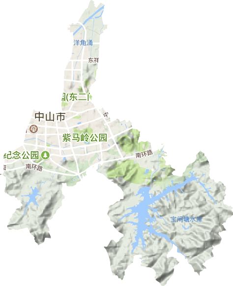 中山市高清地形地图,Bigemap GIS Office
