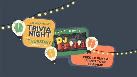 DJ TRIVIA @ THE VINE FOLSOM, 609 Sutter St, Folsom, CA, United States ...