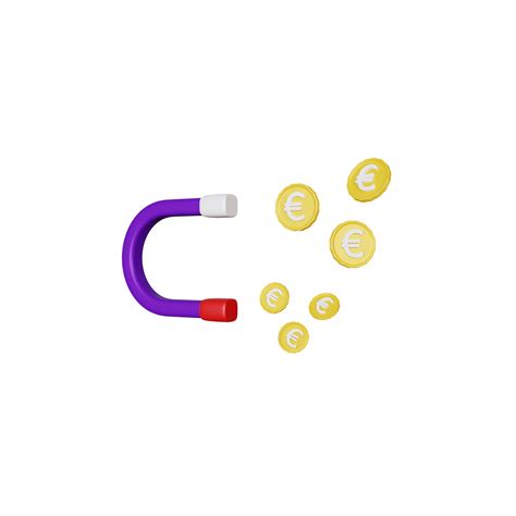 3d rendering euro coins magnet 10337347 PNG