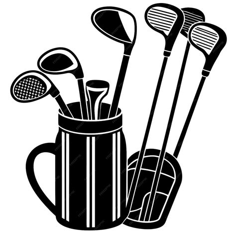 Set of Golf Club Silhouettes for Sports and Recreation Themes | Premium AI-generated vector