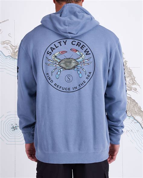 BLUE CRABBER OVERDYED FLEECE - Pigment Light Blue | Salty Crew Australia