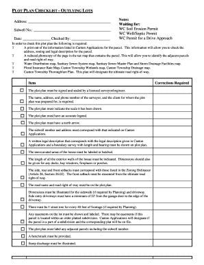 Fillable Online canton-mi PLOT PLAN CHECKLIST UTLYING OTS Address Notes ...