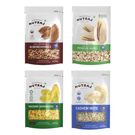 Nutraj Dry Fruits Combo 800g ( Almond 200g, Cashew 200g, Raisin 200g,