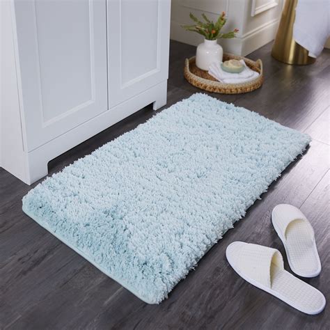 Better Homes & Gardens Thick & Plush Bath Rug, Aqua, Charcoal Infused ...