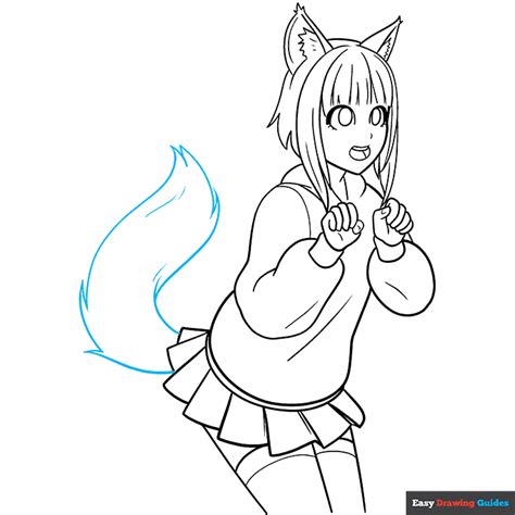 How to Draw an Anime Wolf Girl - Easy Step by Step Tutorial