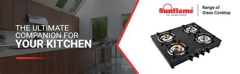 SUNFLAME Stainless Steel and Ceramic Glass Crystal Plus 4 Burner Gas ...