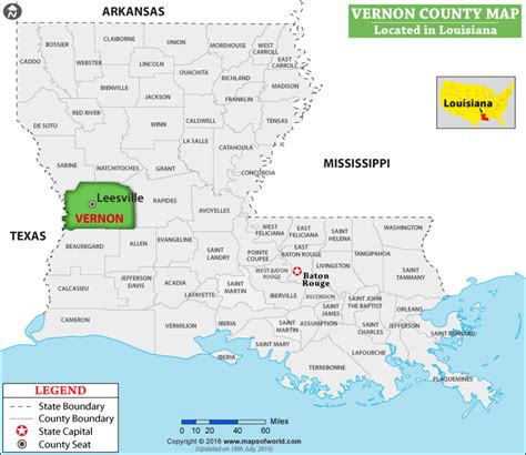 Vernon Parish Map, Louisiana