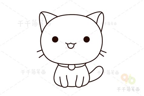 可爱漂亮的小猫简笔画_猫简笔画