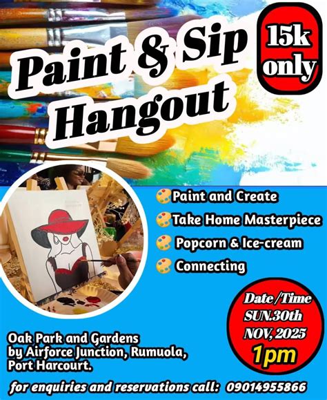 Golden Art: PAINT and SIP HANGOUT, Port Harcourt, 30 November 2025 ...