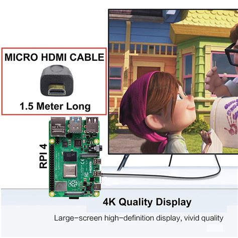 Micro HDMI to HDMI Cable, 4K 60Hz, 1.5 Meter 5 feet, Adapter Ethernet ...
