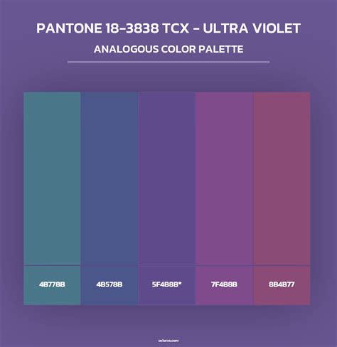 PANTONE 18-3838 TCX - Ultra Violet color palettes - colorxs.com