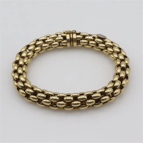 18kt GP Four Strand Panther Style Link Hollow Bracelet Evaluated By Our Certified Gemologist-AGS ...