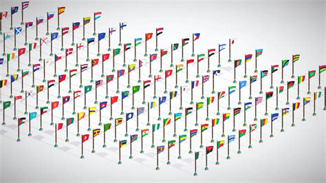 World Countries Flags Pack Toon Style - All Country Flags 3D Model by Laxminarayan Artistry