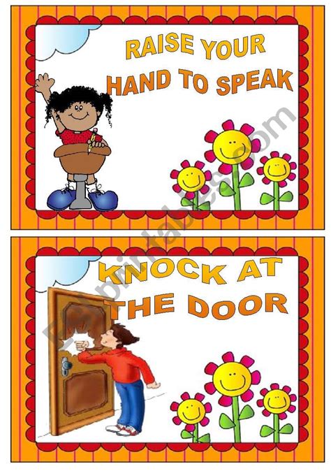 Image result for Classroom Rules ESL Worksheet