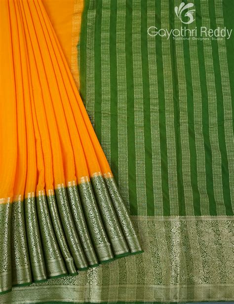 SEMI MYSORE CREPE SAREE-SMC345