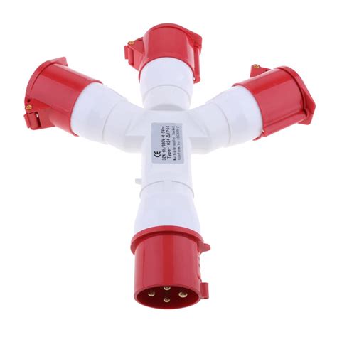 FLAWISH 32 Amp 4Pin Industrial Site Plug Sockets 3P+E Male/Female 380V ...